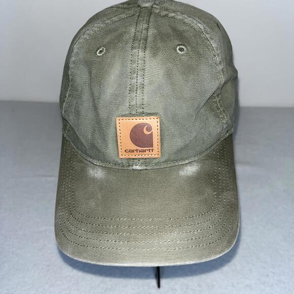 Carhartt Other - Carhartt Adjustable Baseball Hat Cap One Size Green 100% Cotton Logo